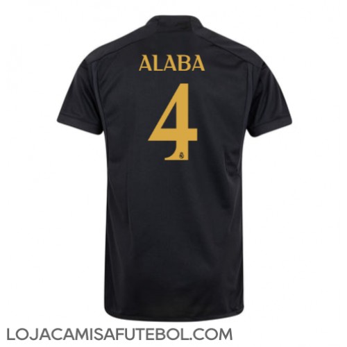 Camisa de Futebol Real Madrid David Alaba #4 Equipamento Alternativo 2023-24 Manga Curta